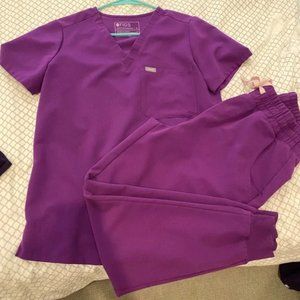 Figs Scrub Set Magic Purple Small Catarina and Small Petite Joggers
